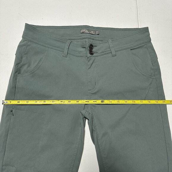 PrAna Halle Straight Smoky Blue Hiking Climbing Pants Stretch Roll-up Legs Sz 10 - Picture 8 of 13